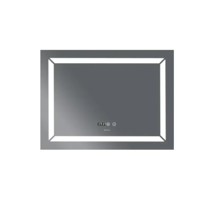Дзеркало з LED-підсвічуванням MIXXUS Light MR01-700x500 годинник, антизапотівання