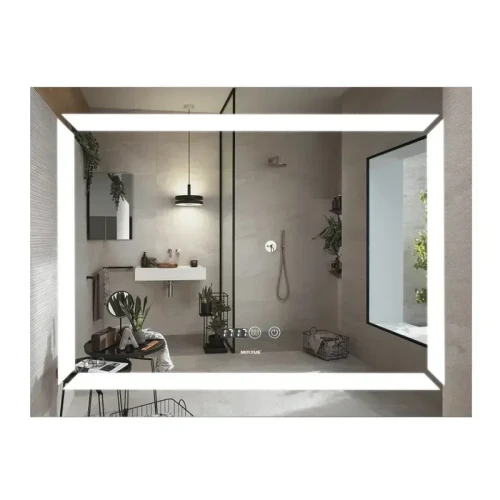 Дзеркало з LED-підсвічуванням MIXXUS Light MR01-700x500 годинник, антизапотівання