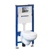 Инсталляция GEBERIT Duofix с подвесным унитазом KOLO IDOL полипропиленовым сиденьем и хромированной кнопкой Delta 20