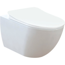 Інсталяція  KOLLER POOL Duna з унітазом CREAVIT Free Rim-Off , сидінням Slim Soft та кнопкою Neon хром KP-112-001+KP-226-002+FE3