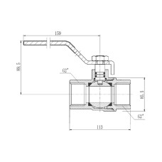 Кран шаровой SD Forte 2" ВР для газа (ручка) SF600G50