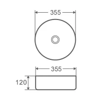Умивальник накладной Круглий 355x355x120 MIXXUS PREMIUM TOPPER-0101 керам.