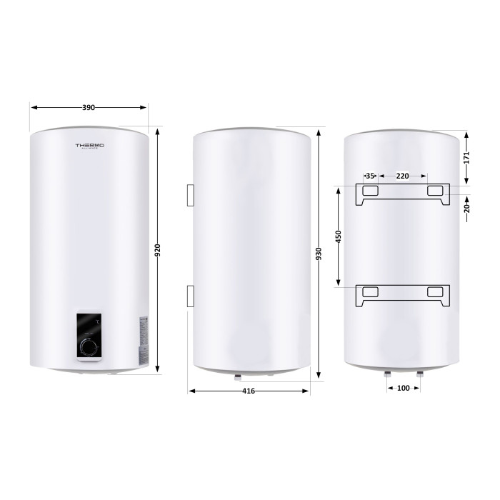 Водонагрівач електричний Thermo Alliance 80 л SLIM вертикальний сухий ТЕН 2,0 кВт D80V20J(D)2-K