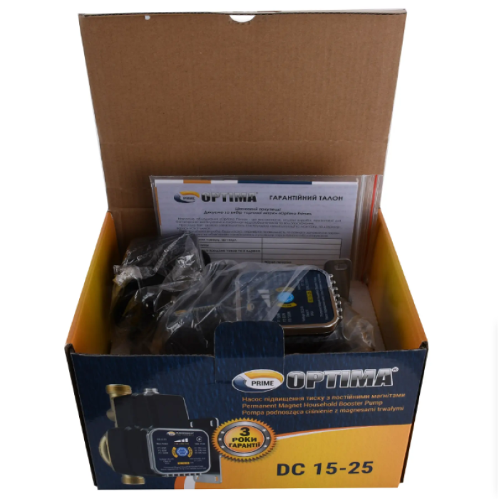 Насос що підвищує тиск OPTIMA Prime DC 15-25 AUTO Насос що підвищує тиск OPTIMA Prime DC 15-25 AUTO