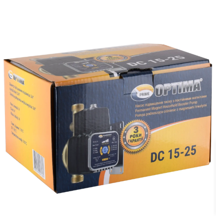 Насос що підвищує тиск OPTIMA Prime DC 15-25 AUTO Насос що підвищує тиск OPTIMA Prime DC 15-25 AUTO