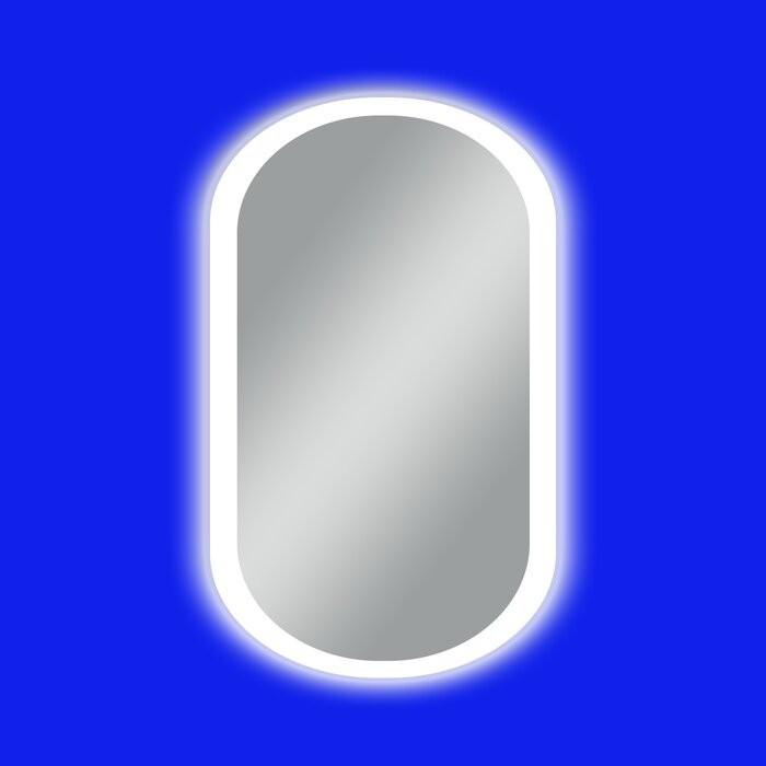 Зеркало со светодиодной LED подсветкой овальное 55х100 AURA СД-33 сенсор, ambient, без кнопки