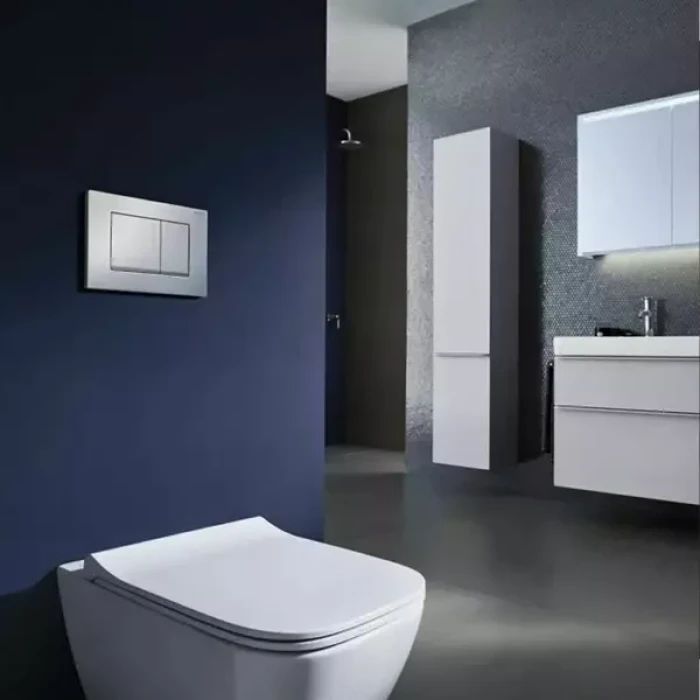Клавіша для інсталяції унітазу Geberit DELTA 20 square подвійний змив хром матовий