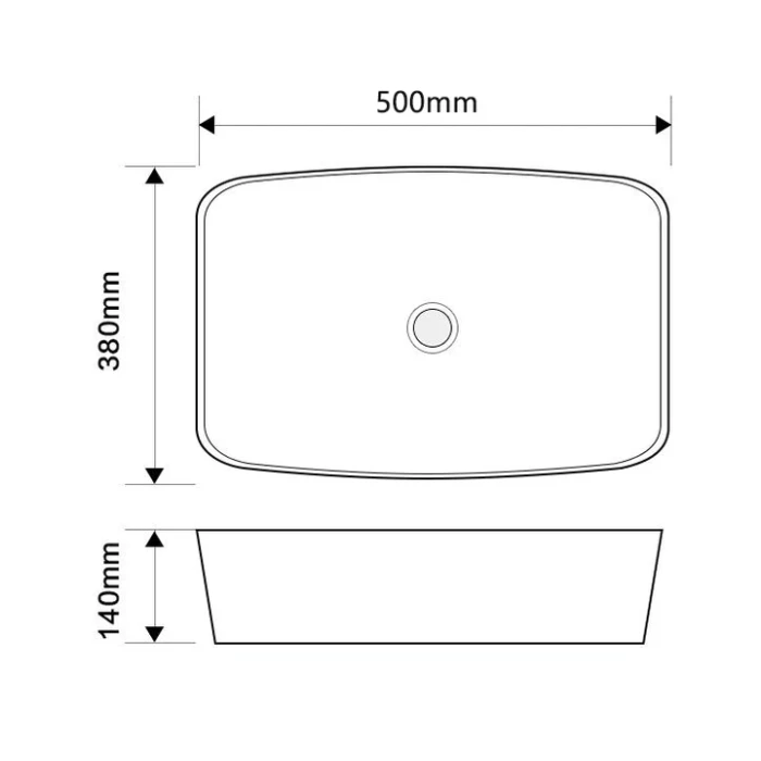 Умивальник накладний овальний 500х380х140 MIXXUS PREMIUM DIVERSE-0109 керамічнна