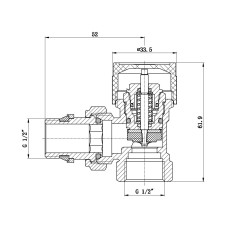 Клапан термостатичний SD Forte 1/2" антипротечкою для радіатора кутовий SF238W15