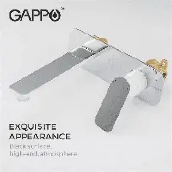 Змішувач для умивальника настінний GAPPO d-35, біл/хром (G1048-22)