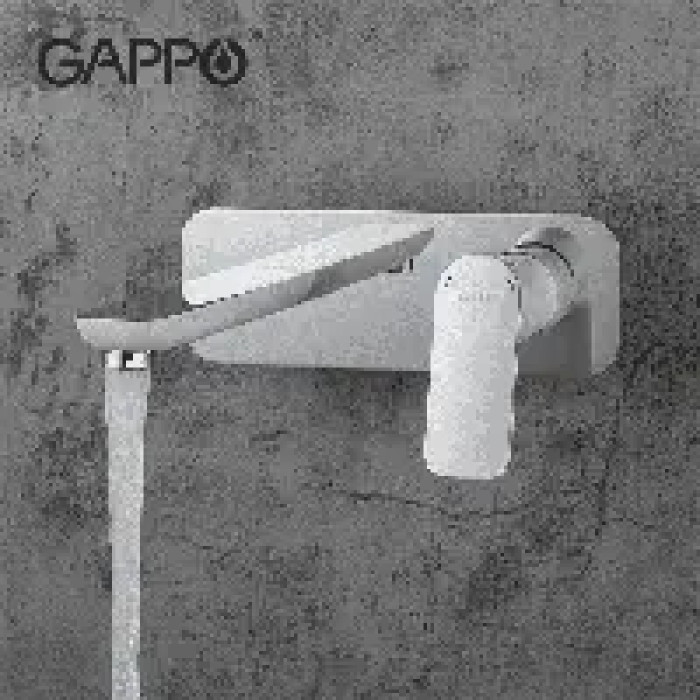 Смеситель для умывальника настен. GAPPO d-35, бел/хром (G1048-22)