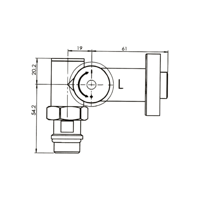 Комплект Кранів SD Forte 1/2" НР для сушарки рушників кутовий SF395W15HE