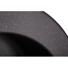 Мойка для кухни из искуственого камня Granado VITORIA 506x506x210 круглая black shine + сифон