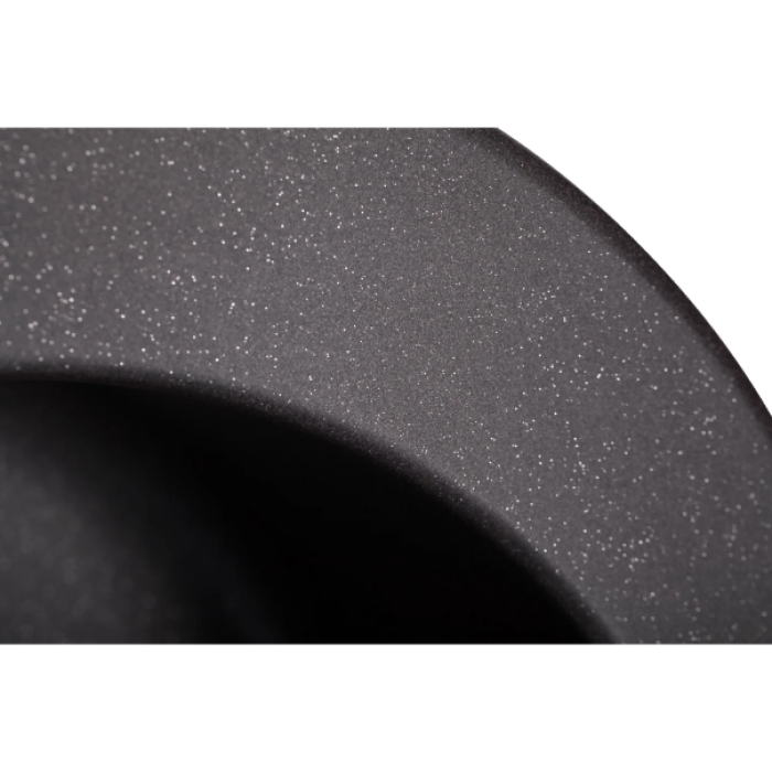 Мойка GRANADO VITORIA 506x506x210 круглая black shine + сифон