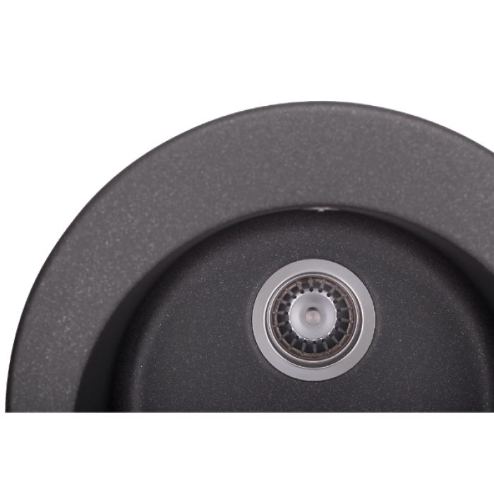 Мойка GRANADO VITORIA 506x506x210 круглая black shine + сифон