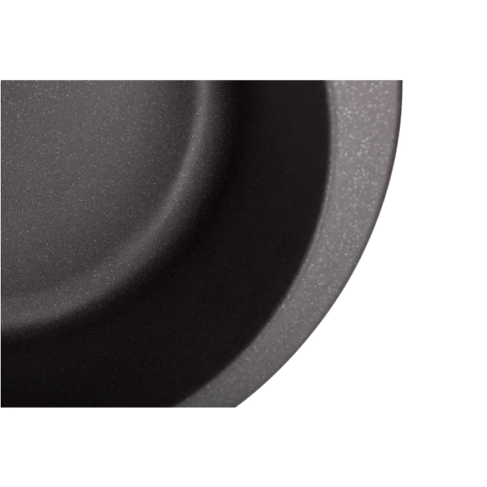 Мойка GRANADO VITORIA 506x506x210 круглая black shine + сифон