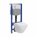 Инсталляция CERSANIT AQUA 50 QF с подвесным унитазом LARGA CleanOn и дюропластовым сиденьем slim, микролифт, легкое снятие S701-801