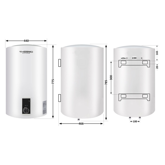 Бойлер электрический Thermo Alliance 80 л вертикальный, сухой ТЭН 2,0 кВт D80V20J3(D)K