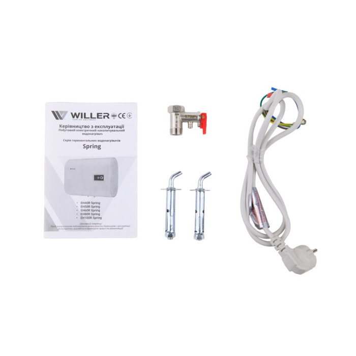 Бойлер Willer EH80R SPRING бел мокр. тэн плоск., горизонт.