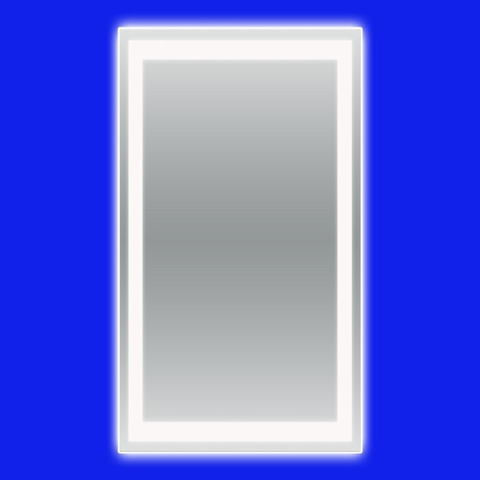 Зеркало со светодиодной LED подсветкой прямоугольное 70х90 AURA СД-4 сенсор, ambient, с кнопкой