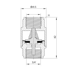 Обратний клапан Thermo Alliance Forte 3/4"ВВ никель с латунным штоком TAF240W20