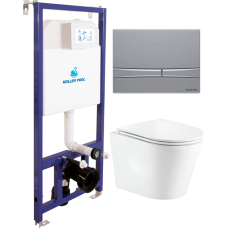 Комплект инсталляции KOLLER POOL Dune 1200SL+унитазOrion Tornado3 slim soft-clous,кнопка Integro Cosmo хром матовая