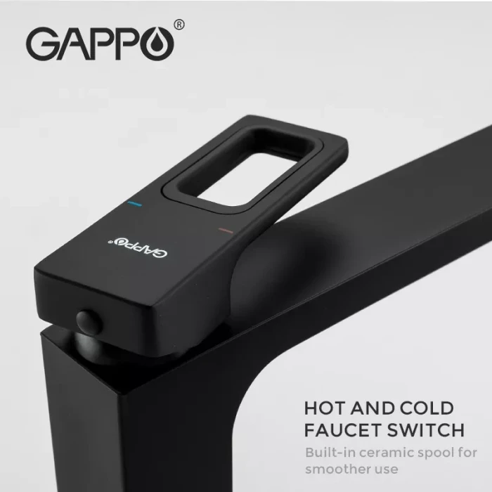 Змішувач для умивальника GAPPO G1017-62, чорний Змішувач для умивальника GAPPO G1017-62, чорний