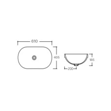 Раковина Qtap Leo 610x405x185 White QT11118014W