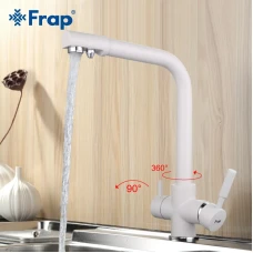 Змішувач для кухні на дві води Frap F4352-8, білий