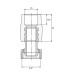 Муфта під Евроконус з поліпропілену з накидною гайкою Blue Ocean 25х3/4" ВР з латунним штоком