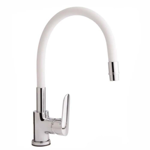 Смеситель на кухню Q-TAP Linea d-35 U-образ, гибк.,Chrome/White