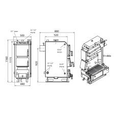 Котел твердотопливный стальной Thermo Alliance Ferrum V 5.0  FSF 12