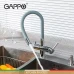 Змішувач для кухні на дві води GAPPO G4398-30 з гнучким виливом, сірий/хром