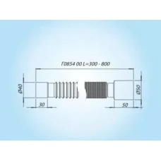 Г-0854.00 Гнучка трубка 40×50 (300-800мм) аналог К406{70}
