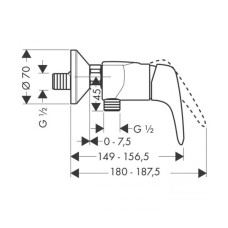Metris E - змішувач в душову кабіну HANSGROHE 31670000
