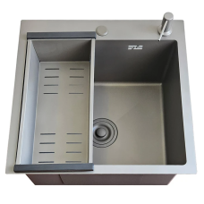 ID 5050-G Мойка для кухни 500x500x215мм, (3.0/0.8мм), сифон, дозатор, кошик, PVD Grey {1/1}