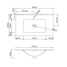 Раковина Qtap Albatross 820х460х180 White QT01113080CW1