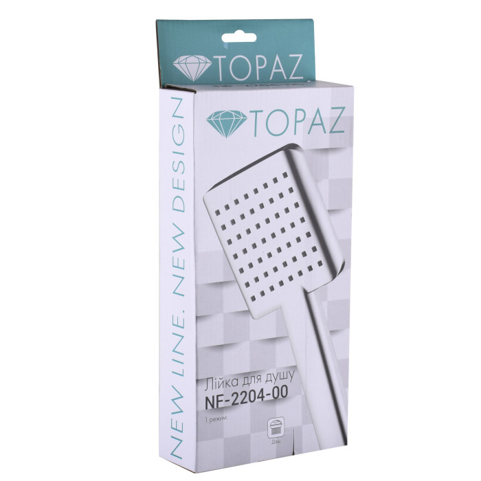 Лейка ручного душа TOPAZ квадратная 1-но позиционная, хром NF-2204-00