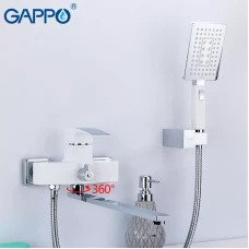 Змішувач для ванни GAPPO G2207-7, білий/хром