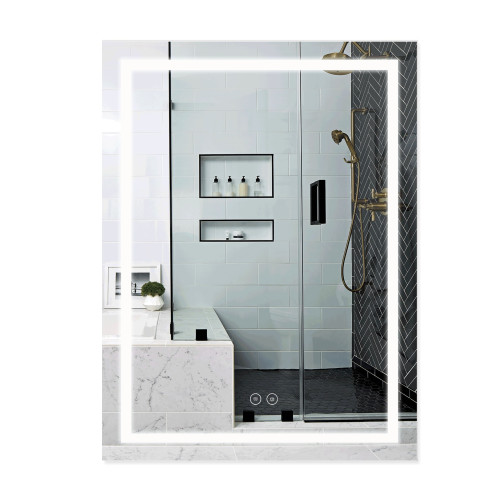 Зеркало Qtap Mideya (DC-F937) 600х800 с LED-подсветкой Touch, с антизапотеванием, диммером QT2078F937W