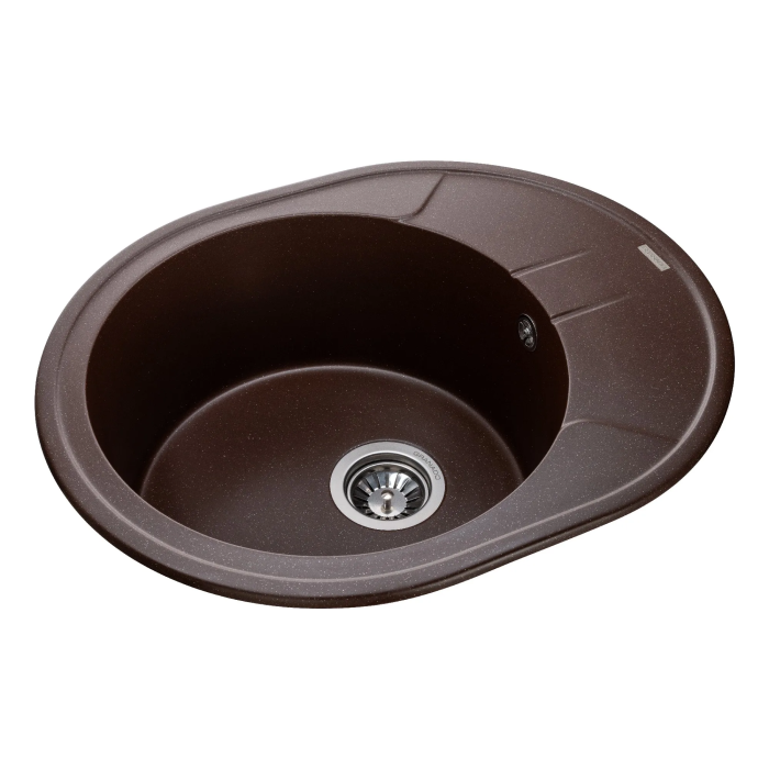 Мойка для кухни из искуственого камня Granado MARBELLA marron 606x495x200 овальная  + сифон