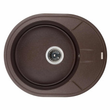 Мойка для кухни из искуственого камня Granado MARBELLA marron 606x495x200 овальная  + сифон
