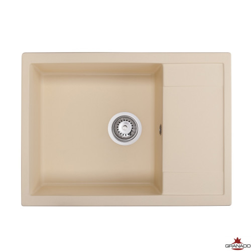 Мойка для кухни из искуственого камня Granado LINARES 675x495x200 прямоугольная ivori + сифон