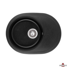 Мойка для кухни из искуственого камня Granado SEVILLA 610x450x200 круглая черн. + сифон