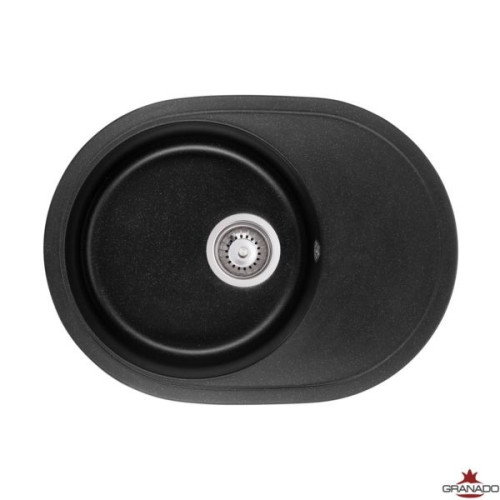 Мийка GRANADO SEVILLA 610x450x200 кругла чорна. + сифон