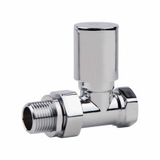 Кран радиаторный  SD Forte 1/2" прямой  хром SF235W15