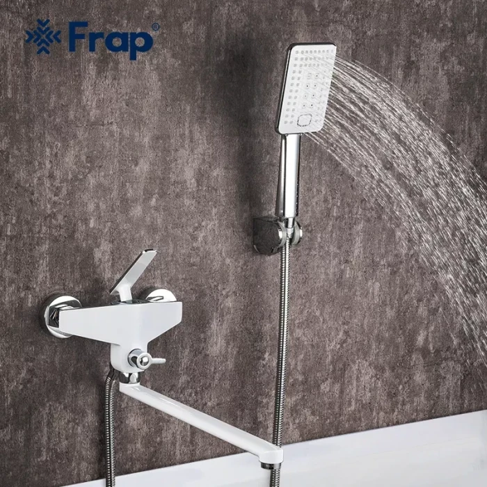 Змішувач для ванни Frap F2258, білий/хром
