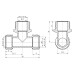 Тройник обжимной разборной 16х1/2"х16, наружная резьба SD Forte SD00022056