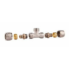 Тройник обжимной разборной 16х1/2"х16, наружная резьба SD Forte SD00022056
