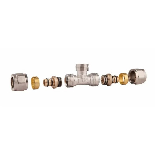 Тройник обжимной разборной 16х1/2"х16, наружная резьба SD Forte SD00022056